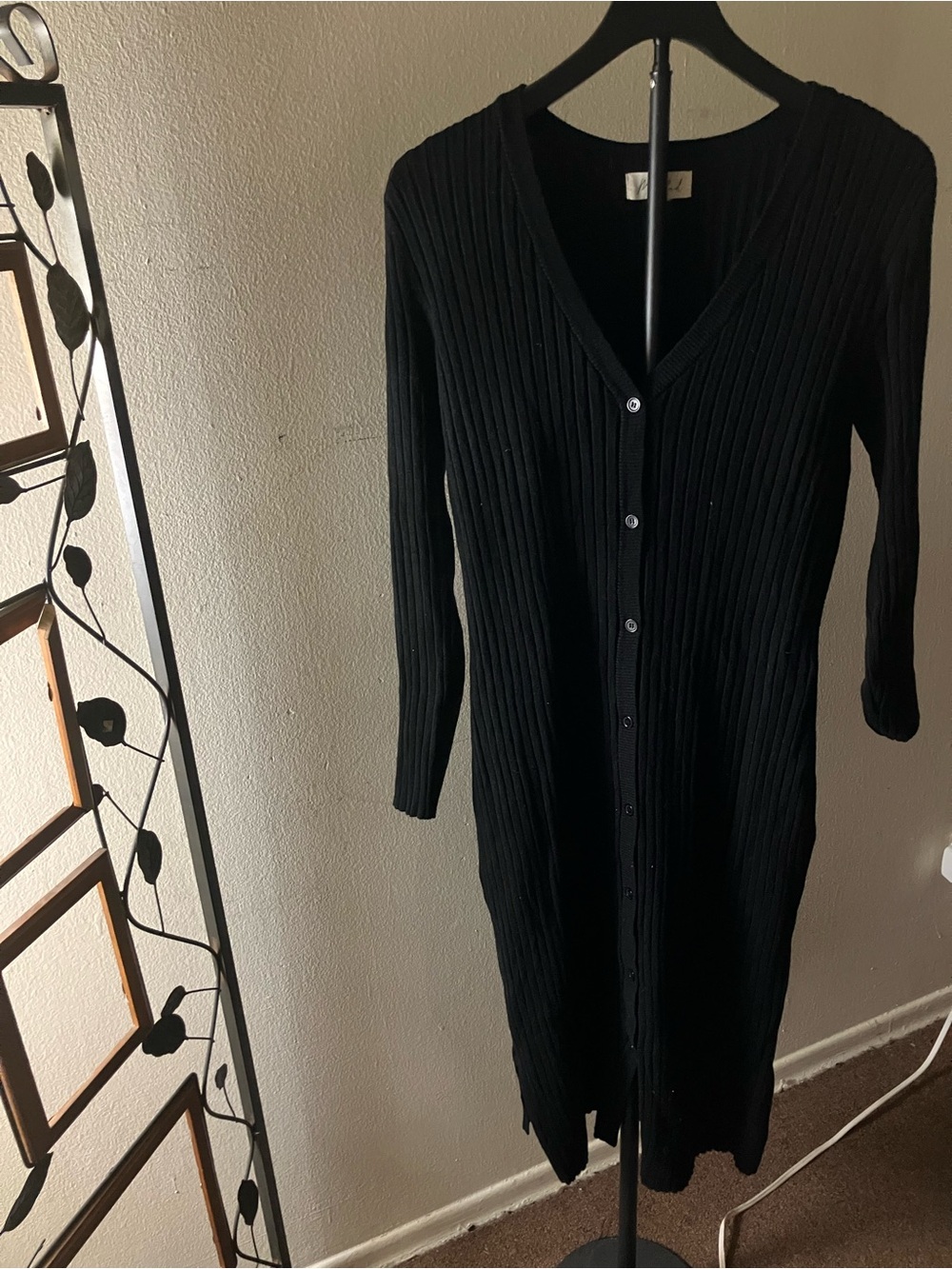 Marled Black Long Sleeve sweater Dress